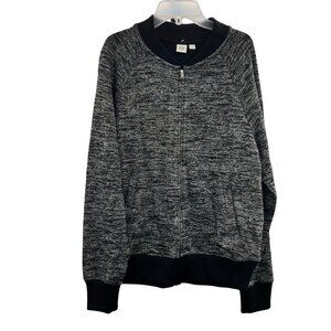 Gap Women's Full Zip Sweater Jacket Long Sleeve Gray/Black Size Small